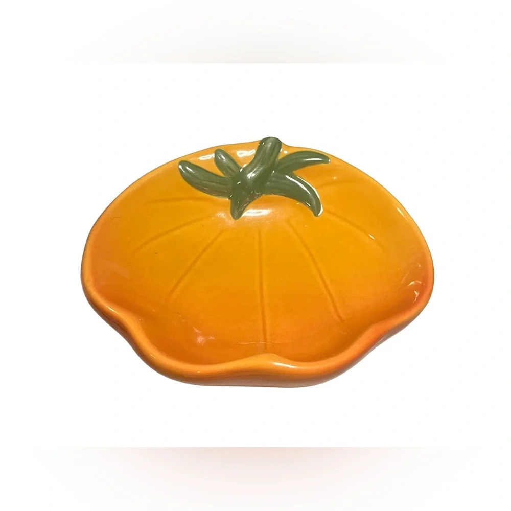 Williams Sonoma Heirloom Tomato Dish Orange & Green